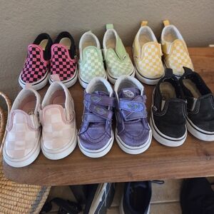 Lot Of 6 Kids/Girls Vans Slip On Shoes Size 5